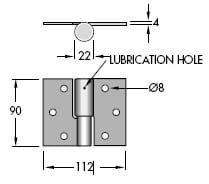 Diagram explanation of Double Butt Ball B Ring Hinge installation