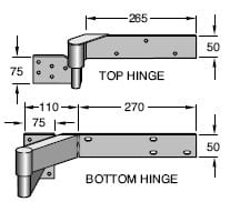 Rising Ball B Ring Hinges - Zinc Plated - Bolt On